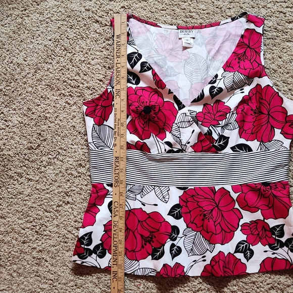 VTG Dorby 2 piece skirt set Size 12 Colors magenta black white - Picture 11 of 15